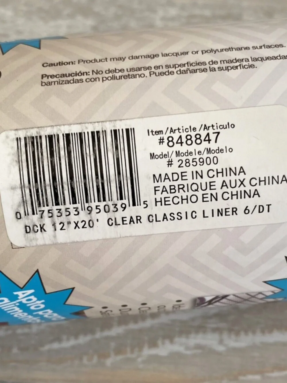 Duck Brand Easy Liner Shelf Liner Clear Classic Non-Adhesive Grip 12 in x 20 ft